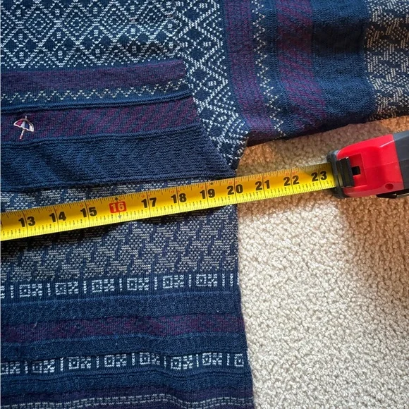 VTG Arnold Palmer Men’s Medium Knit Polo Sweater Navy Geometric Grandpa Core - Picture 6 of 9